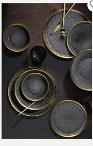 Étkészlet 16 Részes Szürke-arany Porcelán