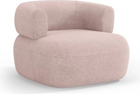 Világos rózsaszín buklé fotel Jenny – Micadoni Home