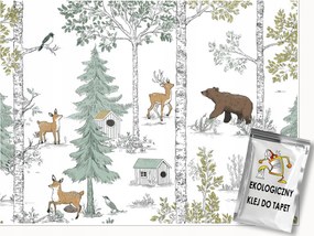 Fotótapéta Gyerekeknek Erdő Állatok Gyerek Tapéta Flizelina 350x250