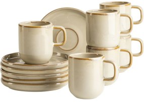 Mäser Espressócsésze-készlet alátétekkel CordeliaSand, 6+6 db