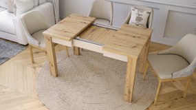 Mazzoni FONTE Artisan Tölgy / Bézs (Pezsgő) -KLASSZIKUS 130 cm-re BŐVÍTHETŐ ASZTAL KONYHÁBA/NAPPALIBA!