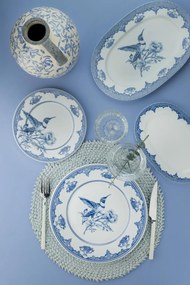 26 részes porcelán étkészlet kék-fehér
