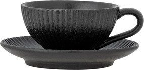 Fekete kerámia csésze cappucinóhoz 200 ml Neri – Bloomingville