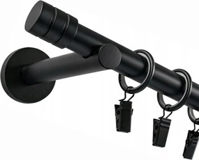 Fém Függönykarnis Szimpla Függönykarnis 19 mm Fekete matt Maró 120 cm