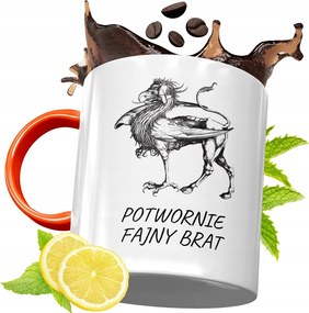 Narancssárga Bögre Testvérnek Ajándékba, fényképes nyomattal