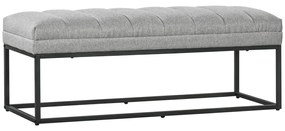 Ülőpad lenvászon hatású kárpitozott pad, 200 kg-ig terhelhető, acél, világosszürke,