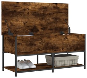 füstös tölgy színű szerelt fa tárolópad 100 x 42,5 x 47 cm