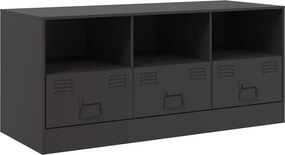 vidaXL fekete acél TV-szekrény 99 x 39 x 44 cm