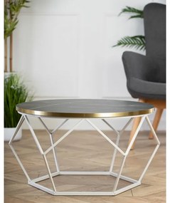Kávésasztal DIAMOND 40x70 cm arany/fekete/fehér
