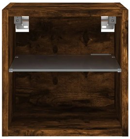 füstös tölgy színű fali TV-szekrény LED-ekkel 30 x 28,5 x 30 cm