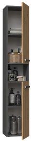 Riano MIX Nel I fürdőszoba szekrény, 31x174x30 cm, antracit-tölgy