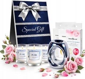 Elegåns ajåndékkosår szett Kandalló Illatok Gyertyåk Illatviaszok