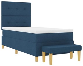 Boxspring Ágy Matraccal és Pad Kék 90x190 cm Szövet