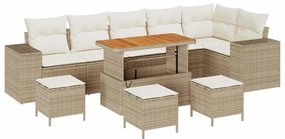 Kerti Kanapé Szett 10 pcs Beige és krém 110 x 55 x 71 cm