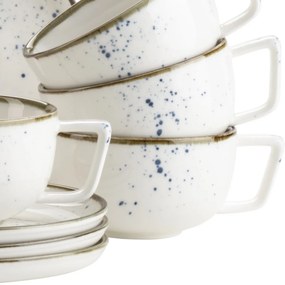 Mäser 8 darabos kávéscsészészett Pintar White kékpöttyös