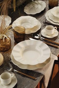 26 részes porcelán étkészlet krém