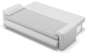 Tokio kanapéágy, fonott + műbőr, szürke - fehér