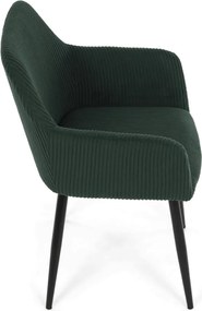 Jídelní židle, zelená, manšestrová látka, DCH-V4009 GRN6