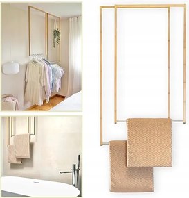 2 Db-os Fürdőszobai Mennyezeti Akasztó Szett Bambusz Ivy Törölközőtartó