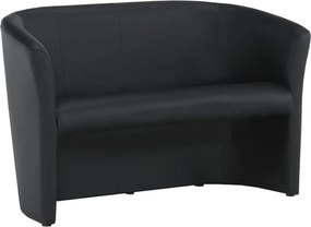 Klub duplafotel, fekete textilbőr, CUBA
