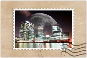 Poszterek 60x40 Város éjszaka Hold