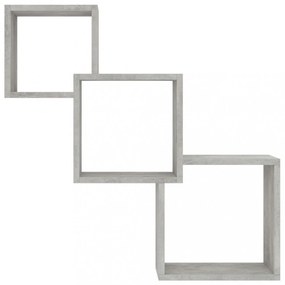 betonszürke kocka alakú szerelt fa fali polcok 68x15x68 cm