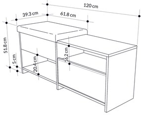 Cipőtároló Filux Bench - Anthracite