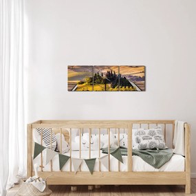 A táj egy könyvben képe (órával) (90x30 cm)