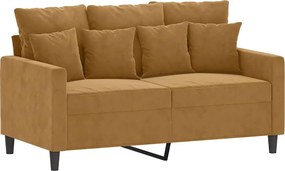 vidaXL kétszemélyes barna bársony kanapé 120 cm