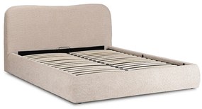 Kárpitozott Franciaágy Bézs Színben Ágynemütartóval. 160x200 BRISTOL
