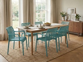 Műanyag szék TREGO kartámaszokkal, kék