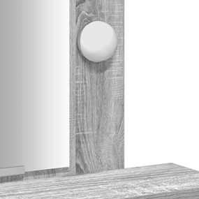 LED-es sminkasztal Szürke Sonoma 50x41x140 cm