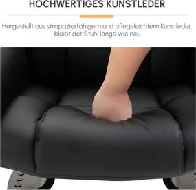 HOMCOM dönthető fotel masszázsfunkcióval, lábtartóval és fekvőfunkcióval, műbőr, fekete