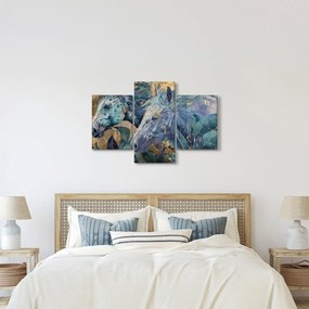 Kép - Lovak arany háttérrel (90x60 cm)