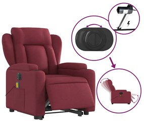 vidaXL bordó szövet dönthető elektromos álló masszázsfotel