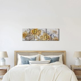 Kép - Napraforgó a falban (órával) (90x30 cm)