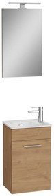 Fürdőszoba szett mosdókagylóval, tükörrel és világítással Vitra Mia 39x61x28 cm tölgyfa MIASET40D