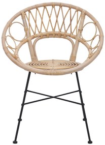 Étkezőszék 2 pcs Természetes 65 x 55,5 x 81 cm Rattan és Vas
