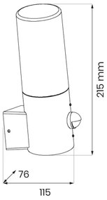 HARLEM kültéri fali lámpa szenzorral 1xE27/60W/230V IP44 fekete