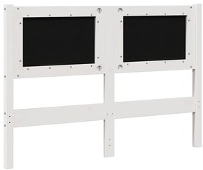 Kárpitozott fejtámla fejtámlával Fehér 120 cm Tömör fenyőfa