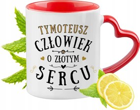 Timóteusnak Piros bögre szív alakú füllel Ajándék