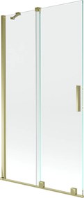 Mexen Velar, 2 szárnyas eltolható kádparaván 100 x 150 cm, 8 mm átlátszó üveg, arany fényes profil, 896-100-000-01-50