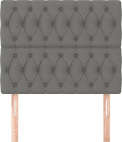 sötétszürke szövet fejtámla 90x7x118/128 cm