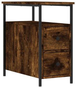 2 db füstös tölgy színű szerelt fa éjjeliszekrény 30x60x60 cm