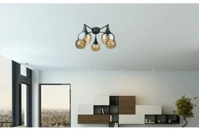 Felületre szerelhető csillár  STAR 5xE27/60W/230V fekete/füstös bézs