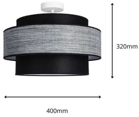 Felületre szerelhető csillár  GRACE 1xE27/60W/230V átm. 40 cm fekete/szürke