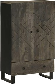 vidaXL fekete tömör mangófa magasszekrény 60 x 33 x 100 cm