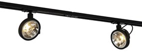 Sínrendszer 5 spotlámpával fekete 1 fázisú - Go