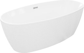 Mexen Lira szabadon álló kád minta 170 x 80 cm, fehér, krómozott túlfolyó - 52831708000-01