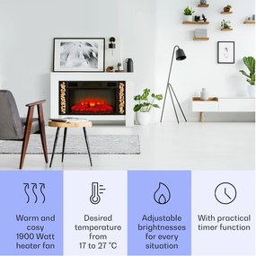 Klarstein Stúdió Loft 2, elektromos kandalló, 1900 W, LED technológia, távirányító